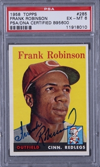 1958 Topps #285 Frank Robinson Signed Card – PSA EX-MT 6 